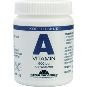 A-vitamin 900 µg tabl. 50 stk.