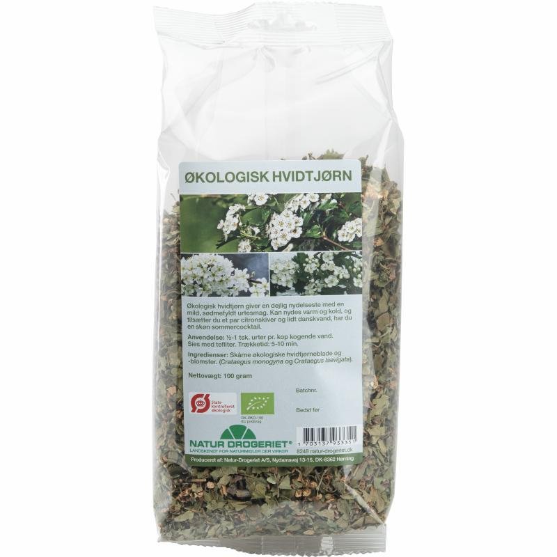 Hvidtjørnblade/blomst 100g Øko