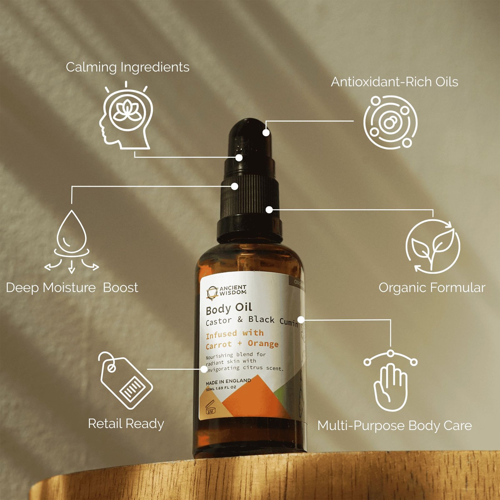 Organic Body Oil 50ml - Carrot & Orange - Billede 5