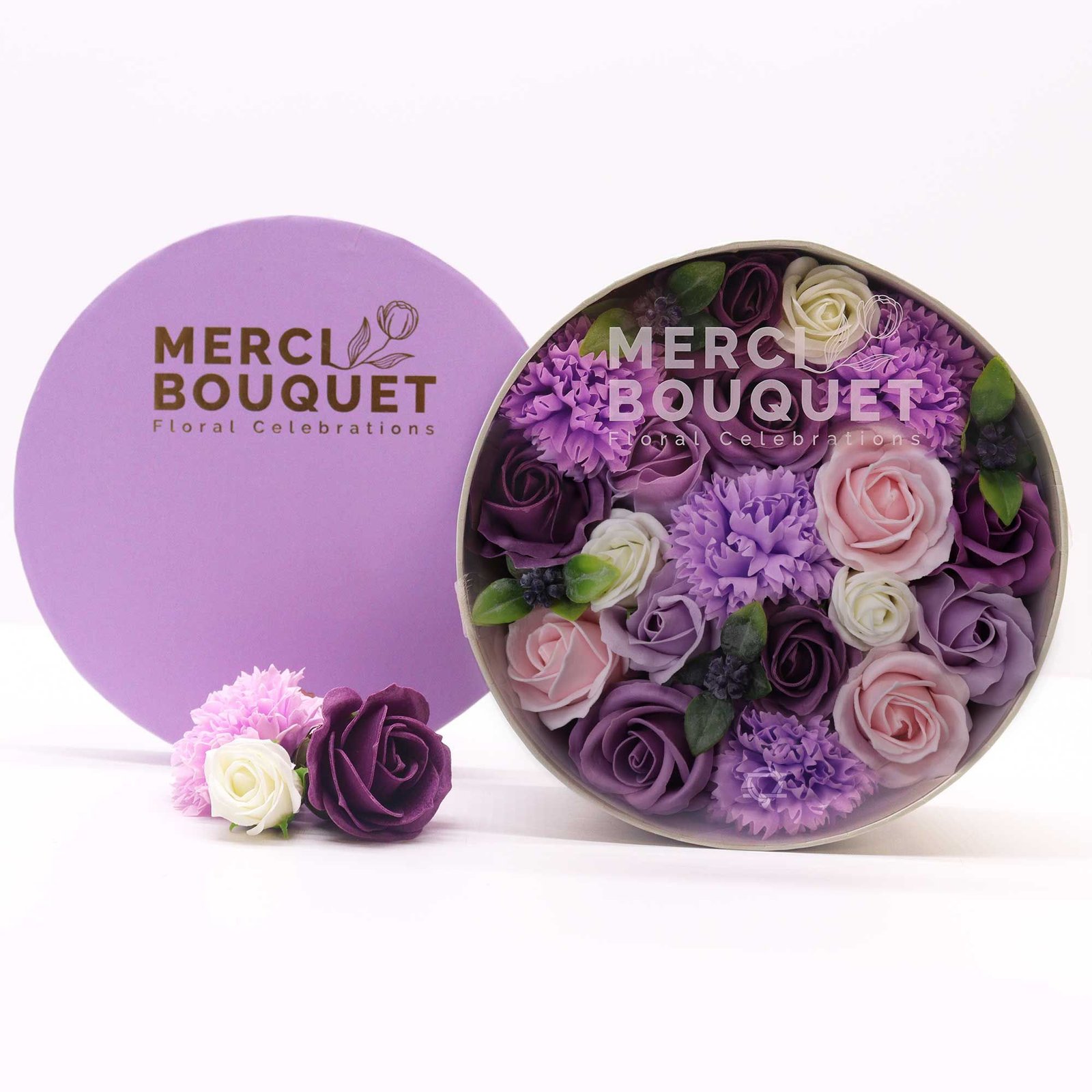 Round Box - Lavender Rose & Carnation - Billede 2