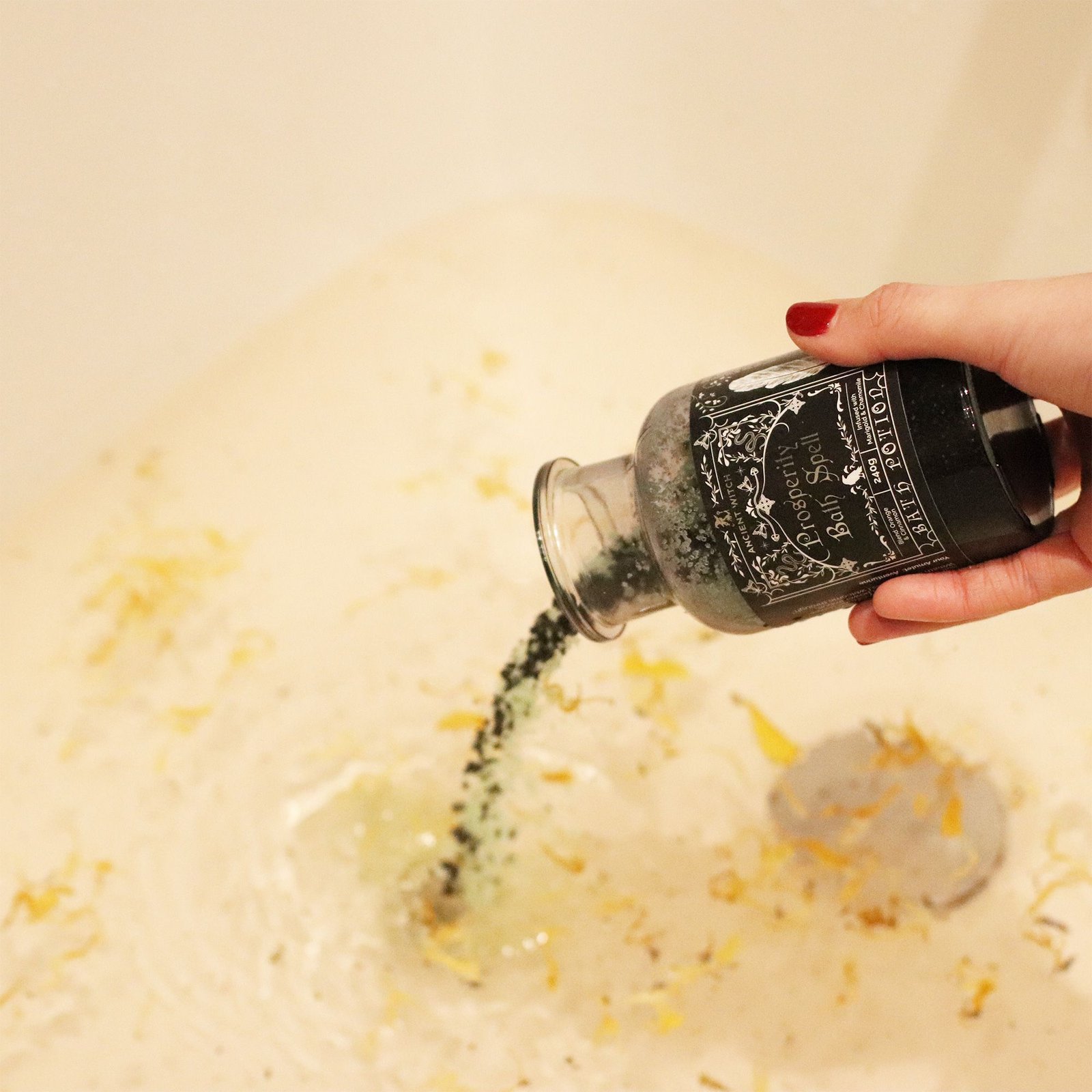 Ancient Witch Bath Spell Potion & Aventurine Crystal Amulet - Prosperity - Billede 6