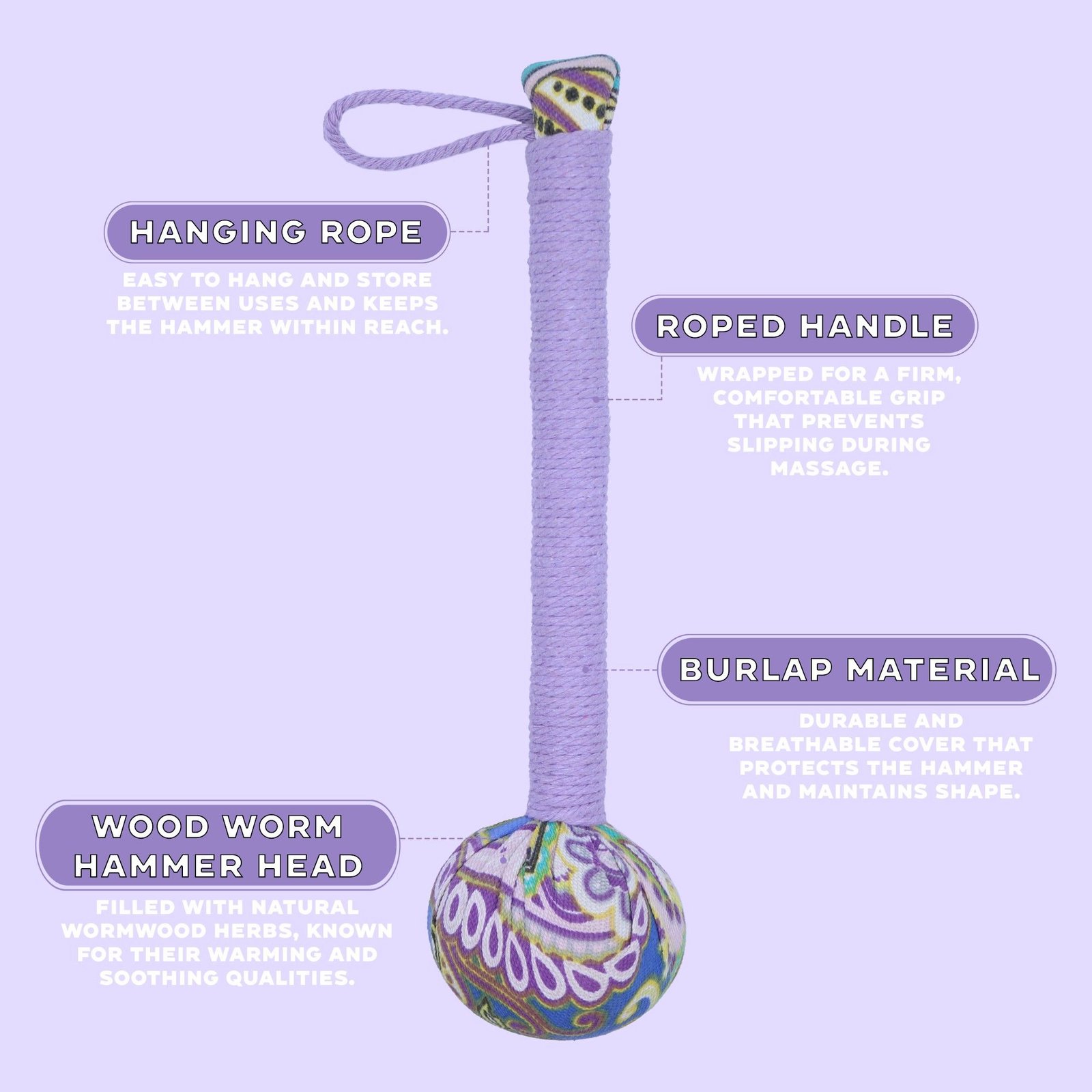 Wormwood Massage Hammer - Lavender - Billede 8