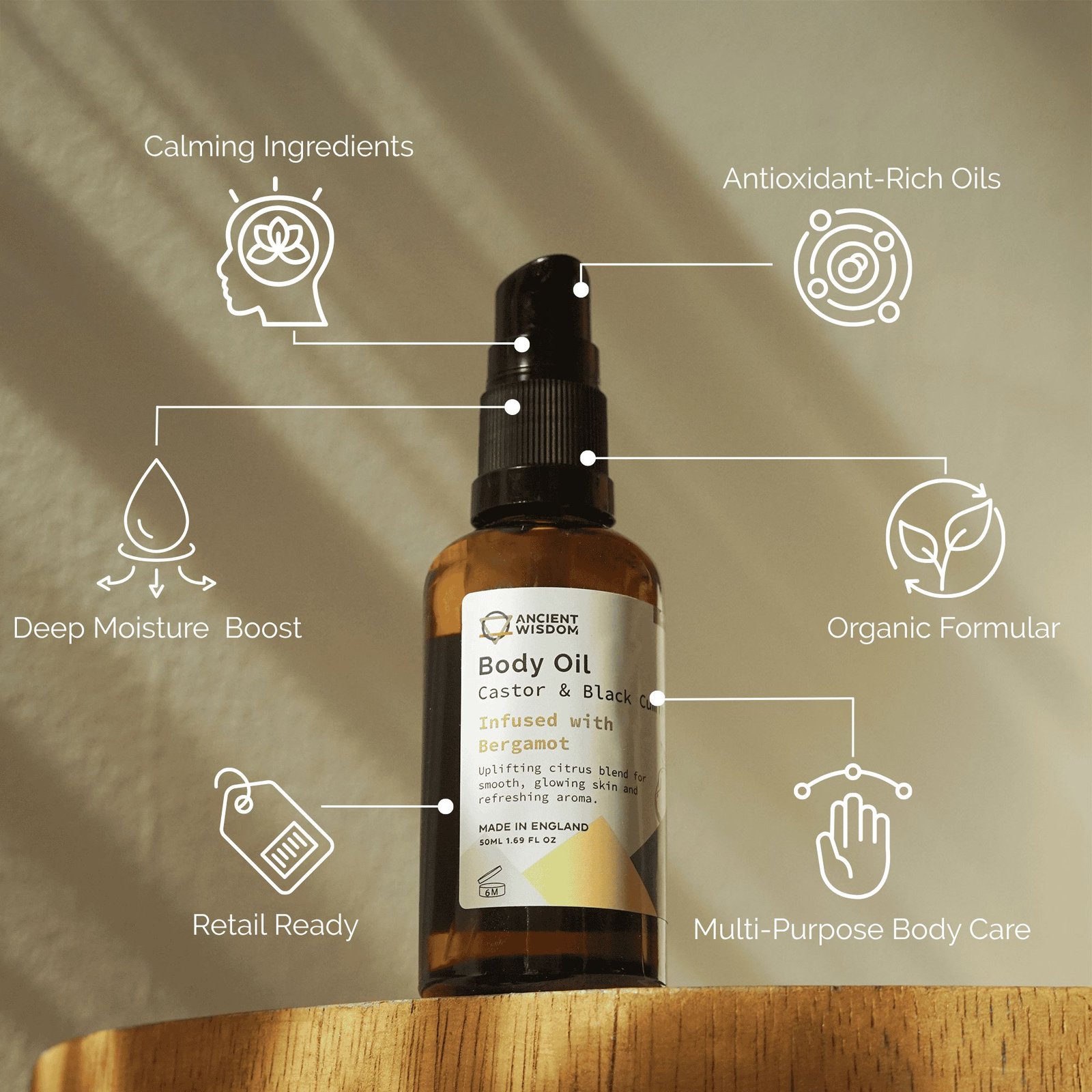Organic Body Oil 50ml - Bergamot - Billede 4