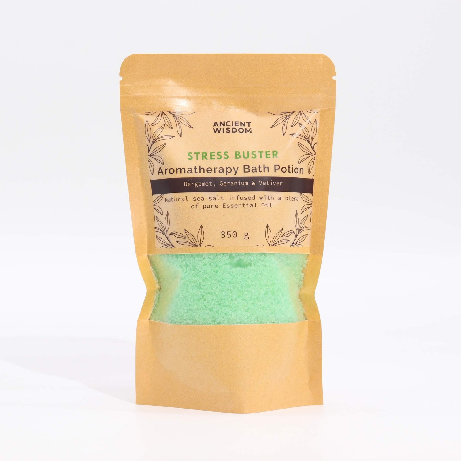 Aromatherapy Bath Potion in Kraft Bag 350g - Stress Buster - Billede 3