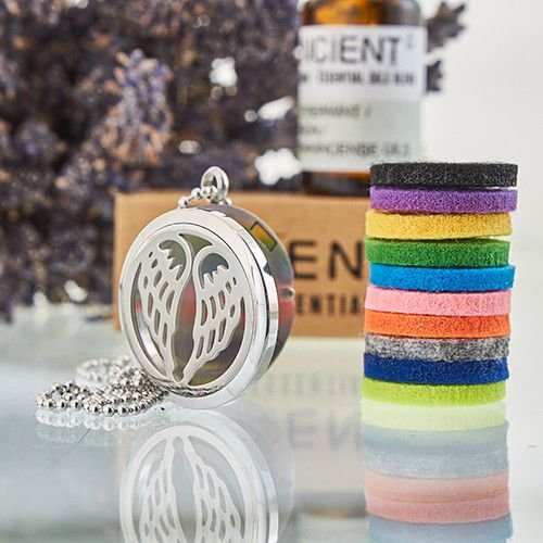 Aromatherapy Jewellery Necklace - Angel Wings 30mm - Billede 2