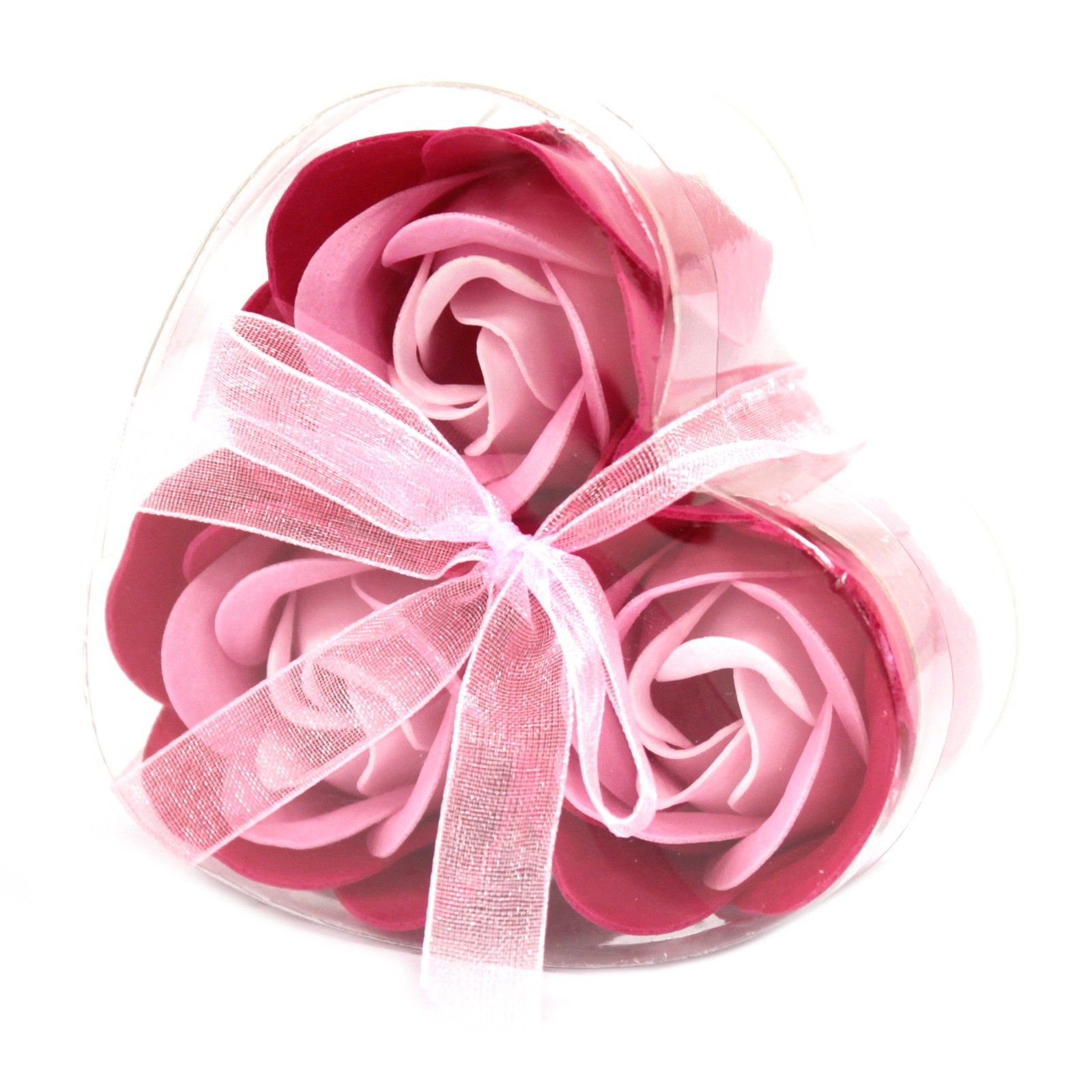 Set of 3 Soap Flower Heart Box - Pink Roses - Billede 4