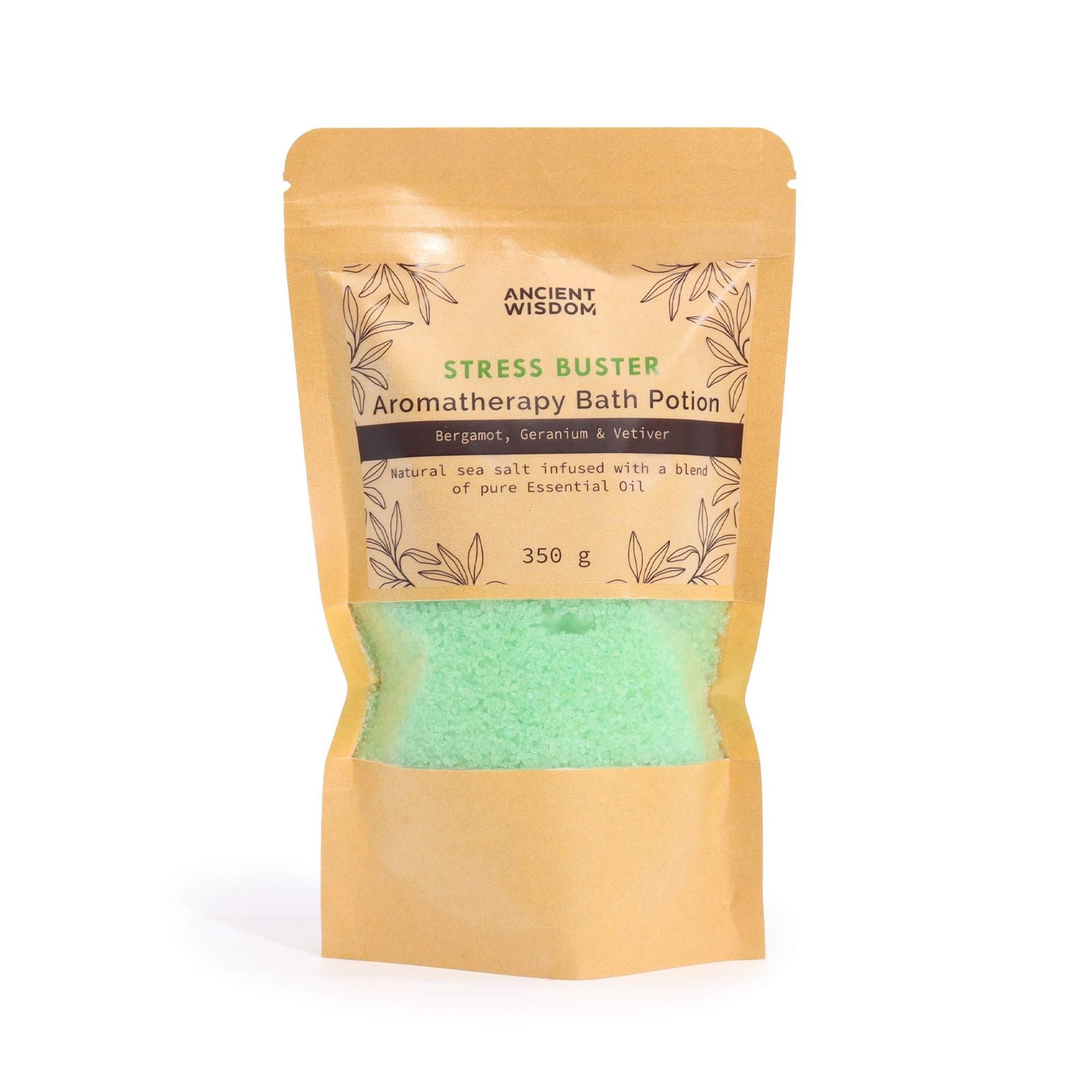 Aromatherapy Bath Potion in Kraft Bag 350g - Stress Buster - Billede 2