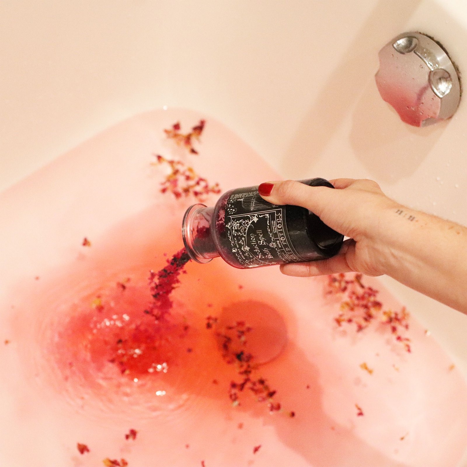 Ancient Witch Bath Spell Potion & Amethyst Crystal Amulet - Seduction - billede 7