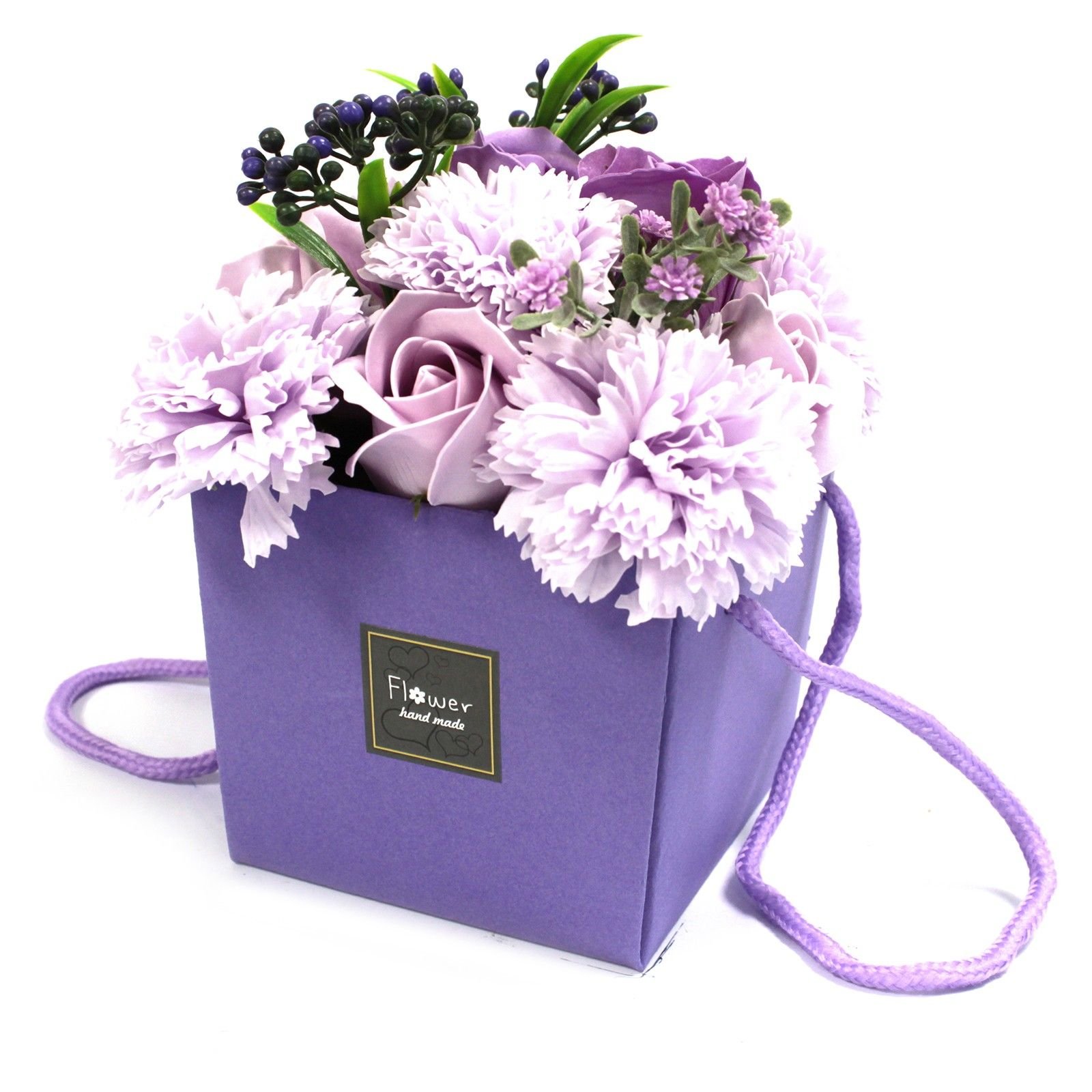 Soap Flower Bouqet - Lavender Rose & Carnation - Billede 4