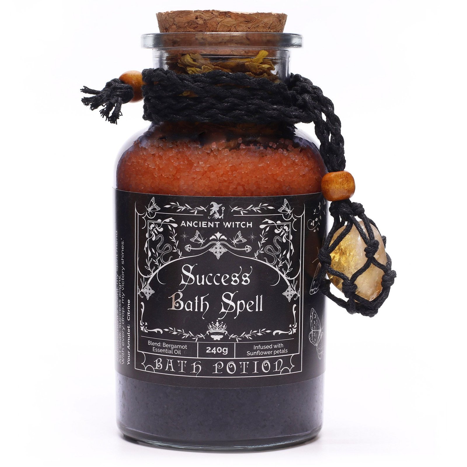 Ancient Witch Bath Spell Potion & Citrine Crystal Amulet - Success - Billede 2
