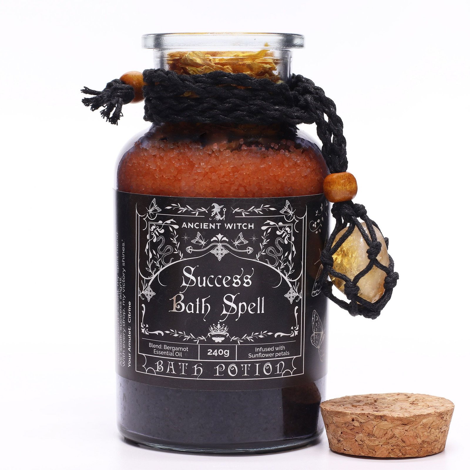 Ancient Witch Bath Spell Potion & Citrine Crystal Amulet - Success - Billede 3