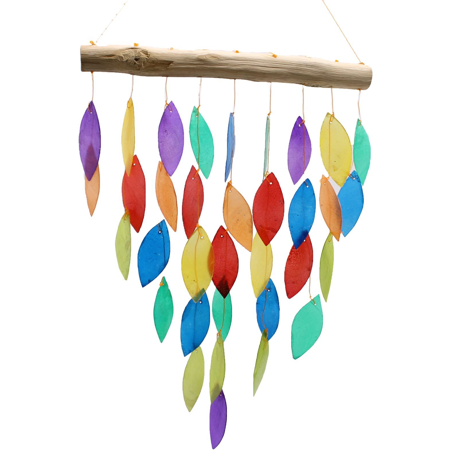 Regnbue Capiz Vindspil med Blade – 60 cm - Billede 2