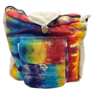 Tie-dye hamp studietaske med frontlomme