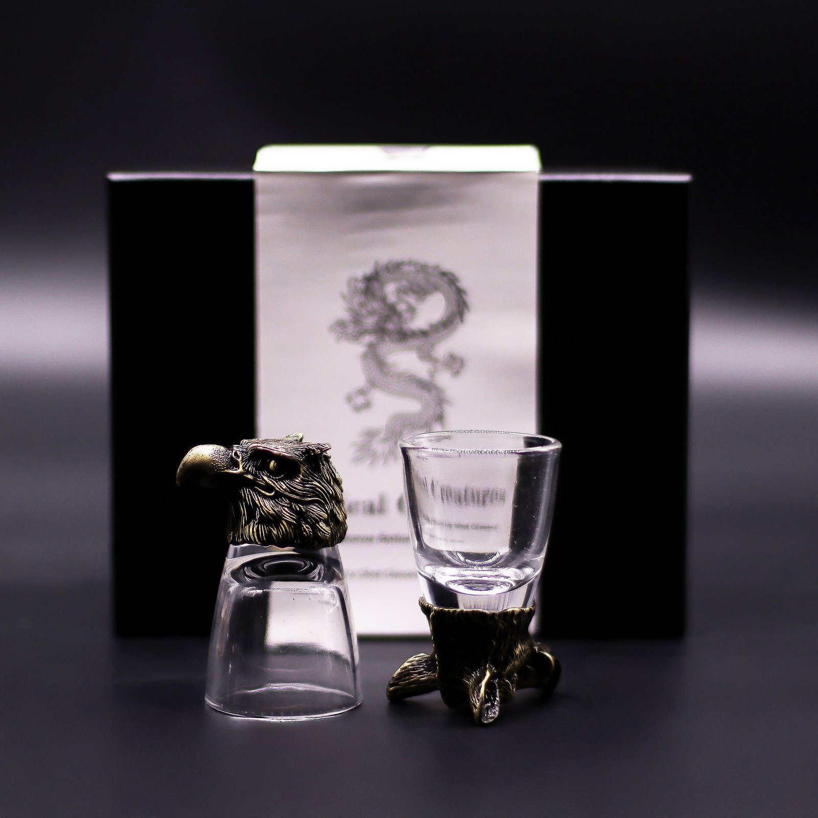 Gavesæt med 6 Shotglas (50ml) - Vilde Skovvæsener - Antik Bronze - Billede 4