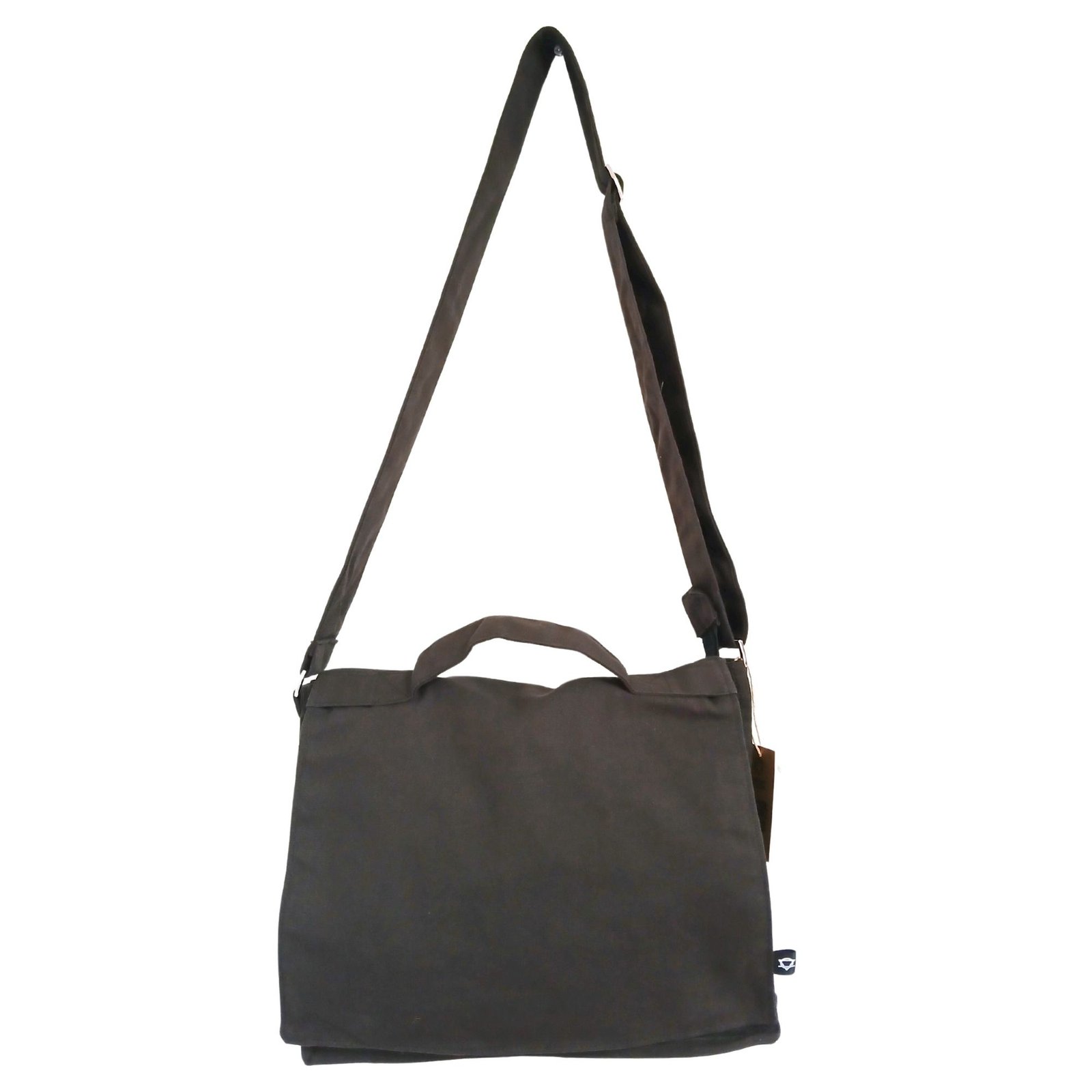 Bomulds Canvas Laptop Messengertaske - Kulgrå - Billede 3