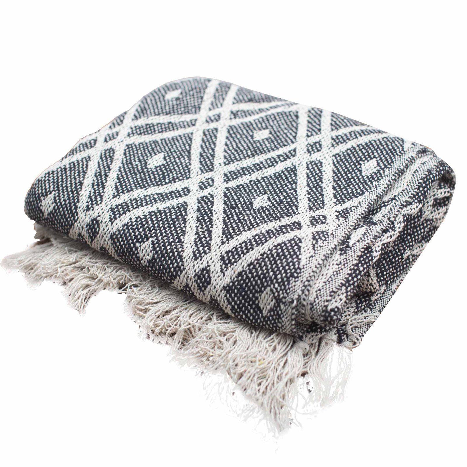Boho Komfort-plaid - Sort og Beige Regency
