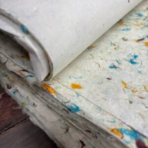 Lokta kreativt og gavepapir 51x76cm – Grøn bomuld