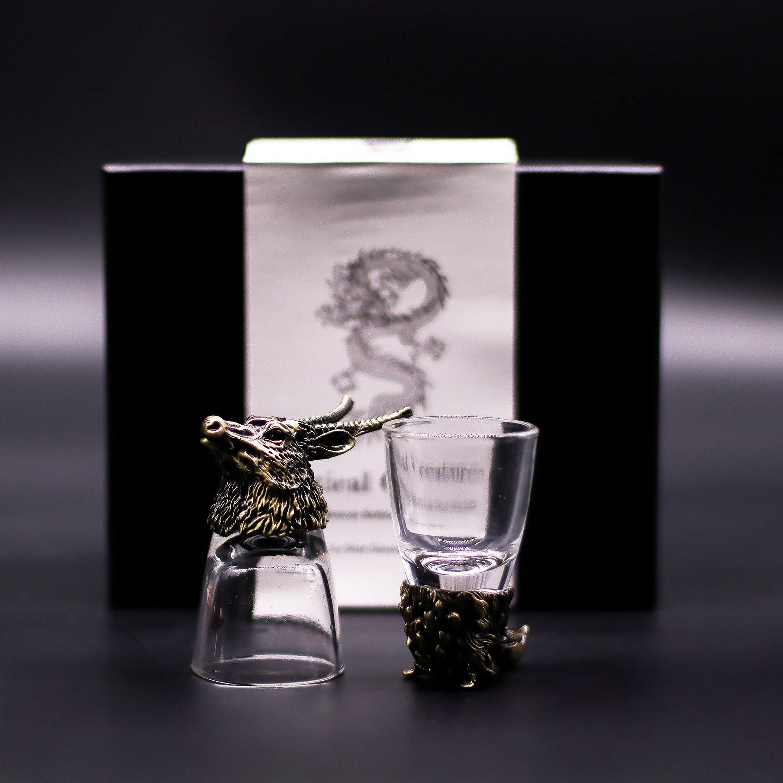 Gavesæt med 6 Shotglas (50ml) - Vilde Skovvæsener - Antik Bronze - Billede 6