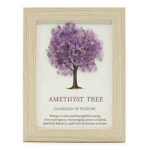 Ædelstensbillede - Livets Træ - Ametyst (20x14.7x1cm)