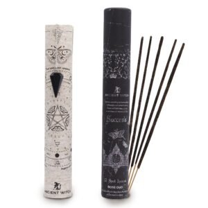 Ancient Witch Spell Røgelse - Succes - Sort Obsidian Pendul