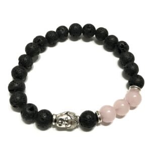 Lavasten Armbånd - Buddha Rosakvarts