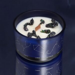 Zodiac Crystal Candle with Gemstone Bracelet - Taurus
