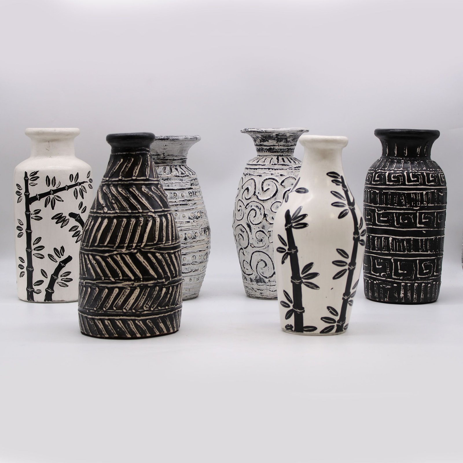Bambusmotiv Lige Vase - Naturlig - Billede 6