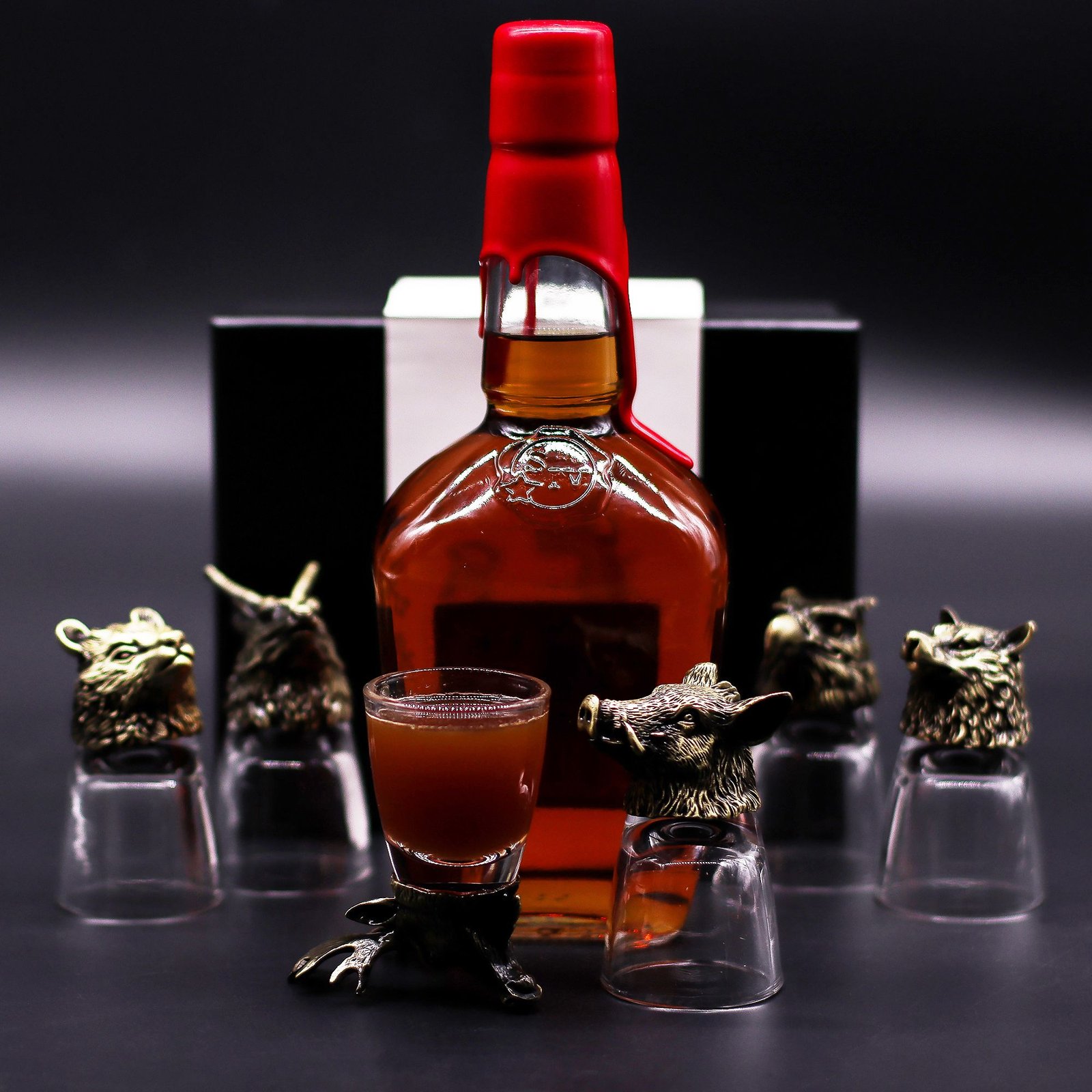 Gavesæt med 6 Shotglas (50ml) - Vilde Skovvæsener - Antik Bronze - Billede 8