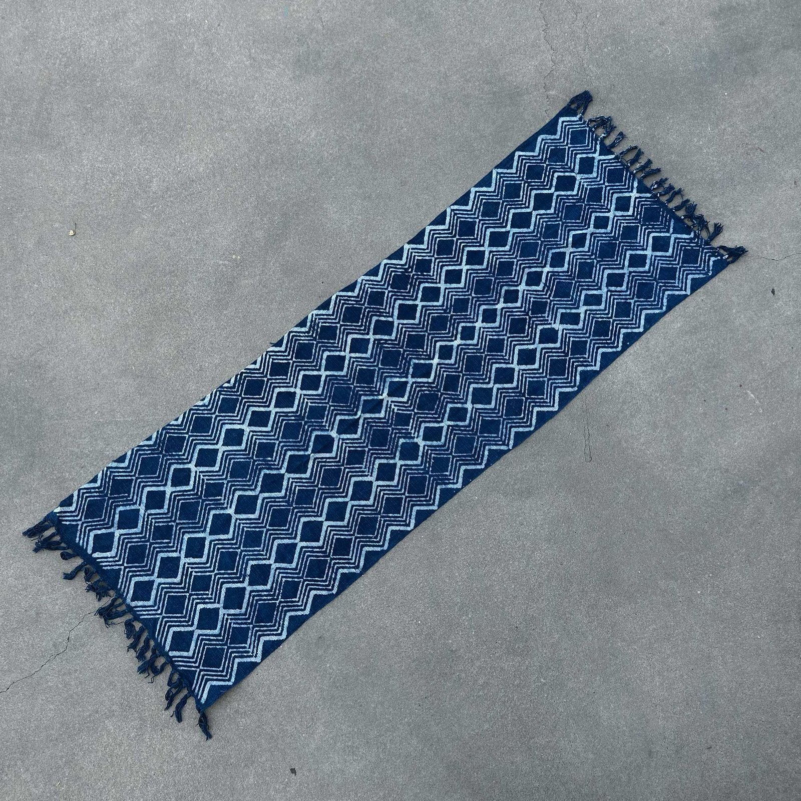 Håndlavet indigo løber - 170x60cm - Heerak mùnster - Billede 2