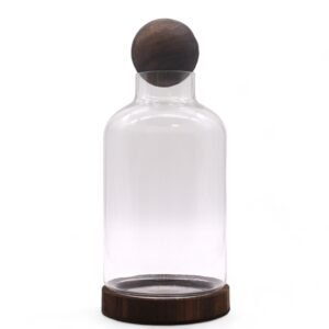 Stort Terrarium med Kugletop på Mørkt Tungtræ - 16x32cm