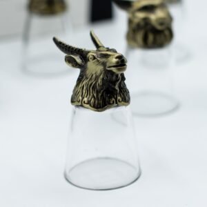 Gavesæt med 12 Bottom Up Shotglas (25ml) - Skov og Mytiske Væsener - Antik Bronze