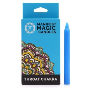 Manifest Magic stearinlys (12 stk.) - Blå - Halschakra