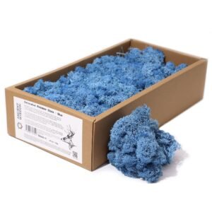 Kvalitets Dekorationsrensdyrmos - Blå - 635g Boks