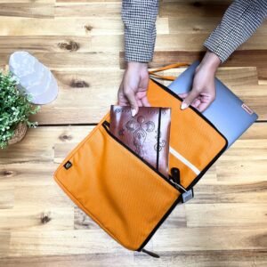 Canvas rejse-laptoppung - Orange - 24x33cm