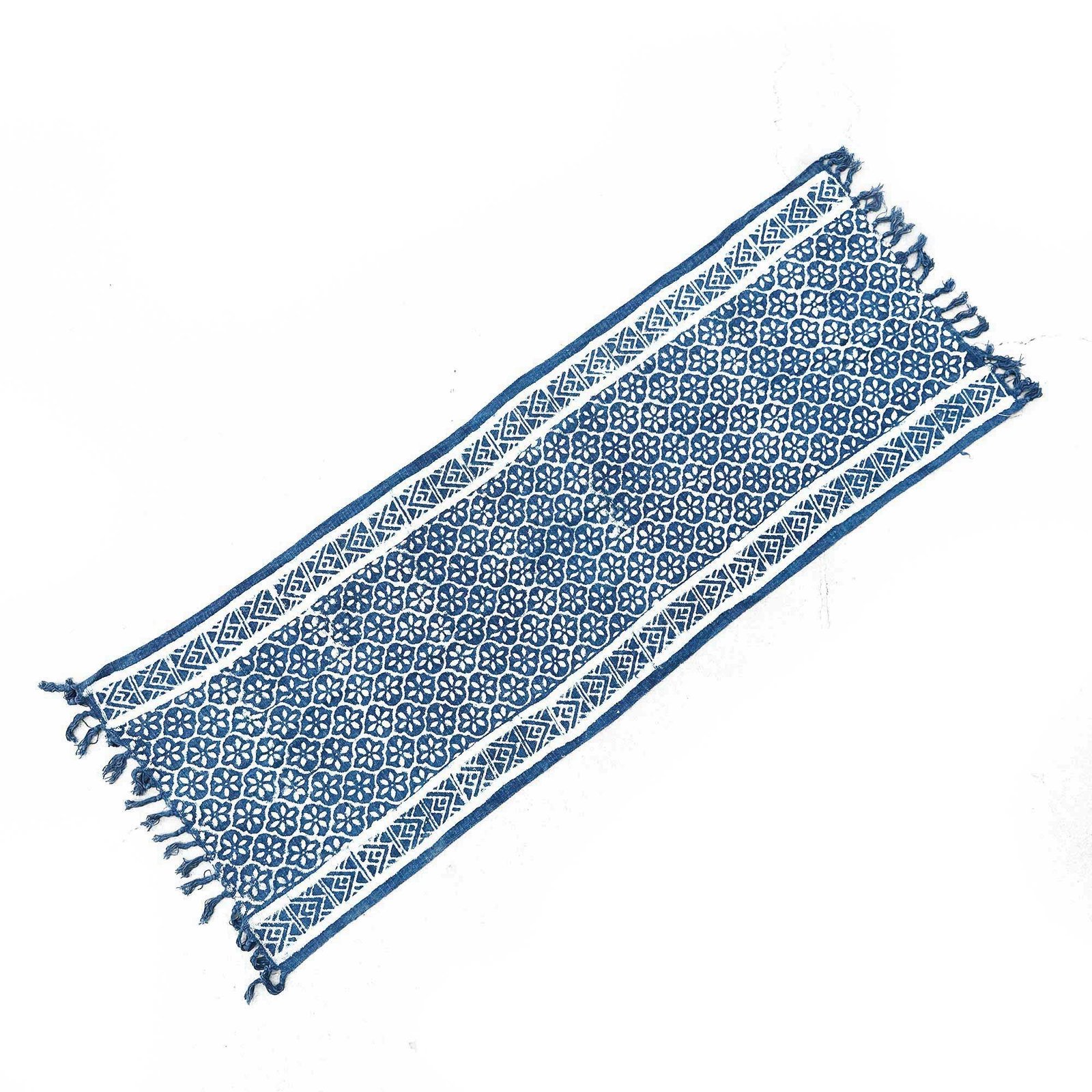 Håndlavet indigo løber - 170x60cm - Madjid fliser