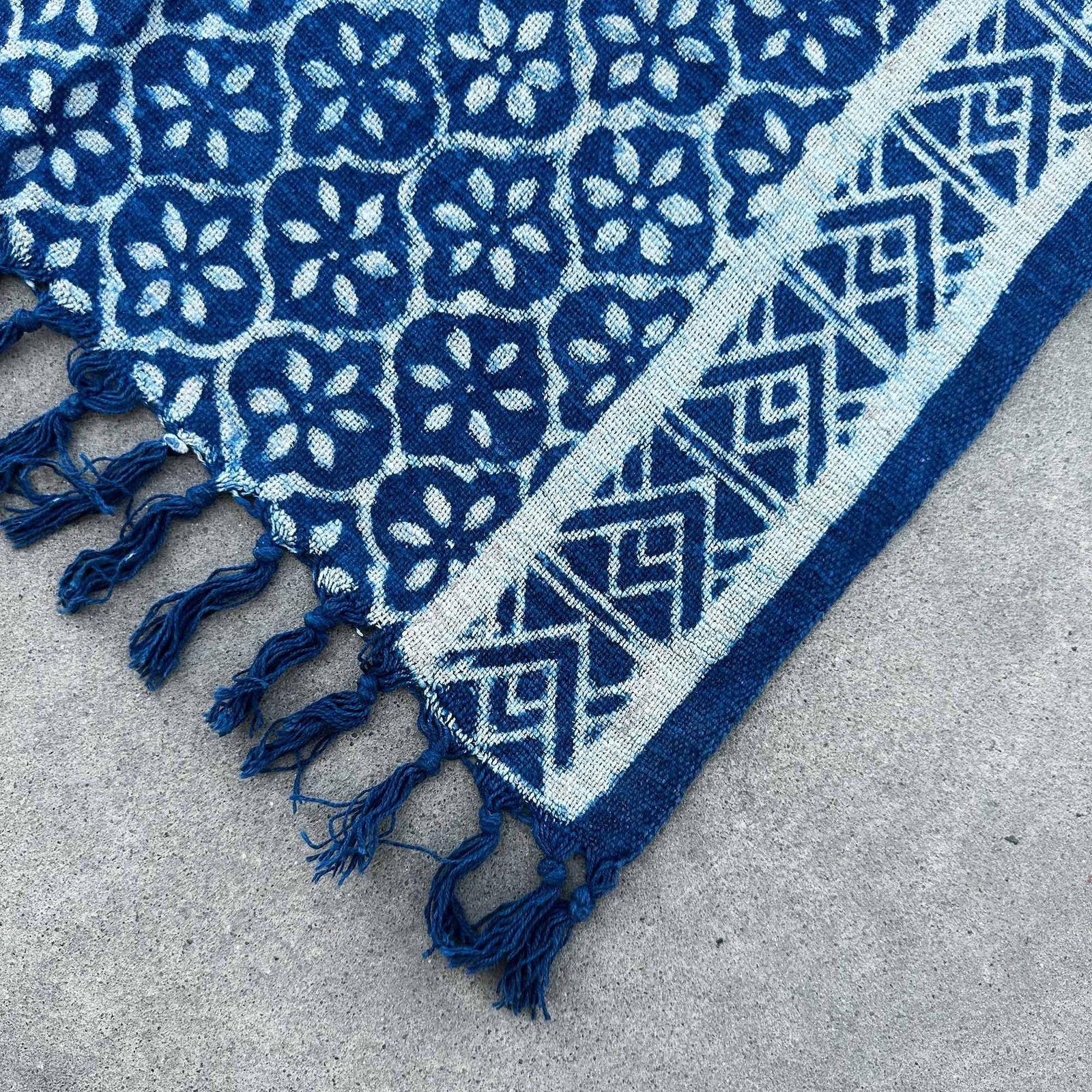 Håndlavet indigo løber - 170x60cm - Madjid fliser - Billede 4