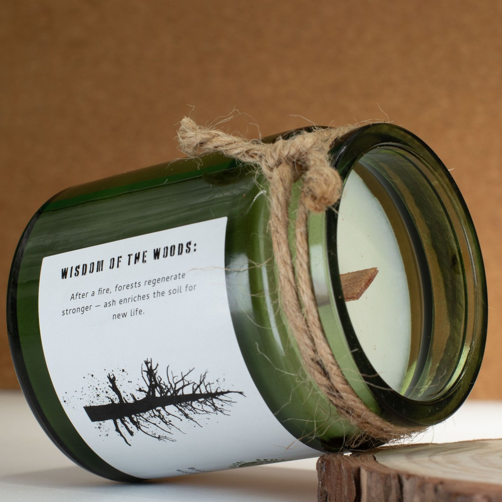 Greenman Woodwick Soy Candle - Ash & Woodsmoke - Billede 5