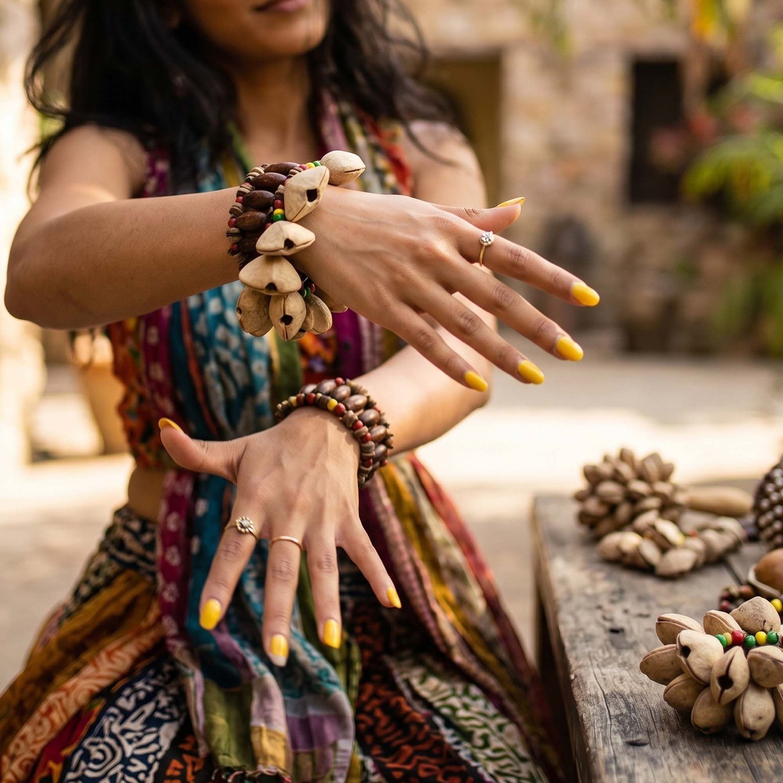 Kenari Shell Hand Shaker - Rattle Bracelet (15 Pieces)