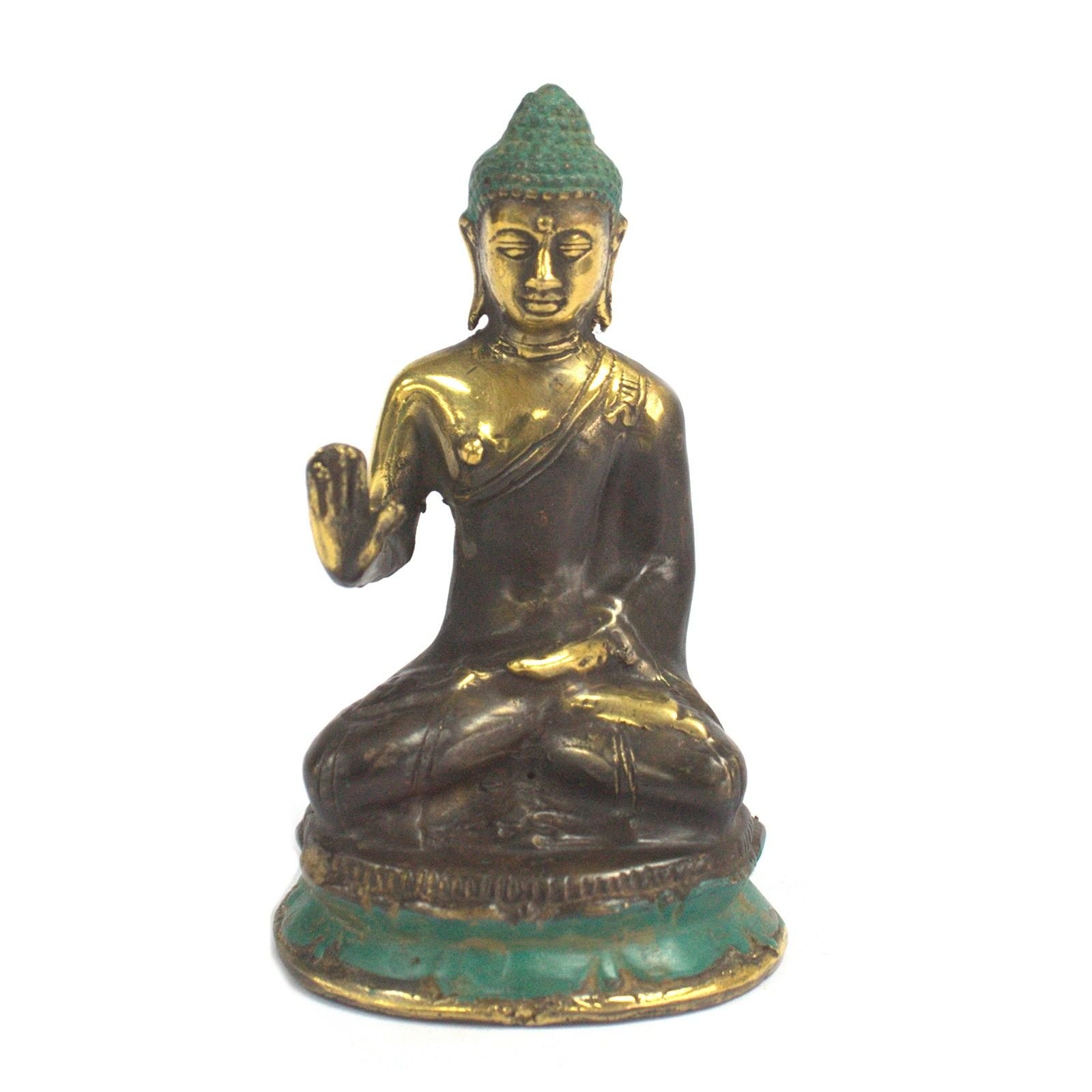 Mellemstor Siddende Buddha med Hånd Op - Billede 2