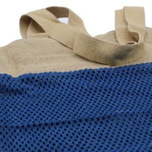 Ren Blød Jute og Bomulds Netpose - Denim