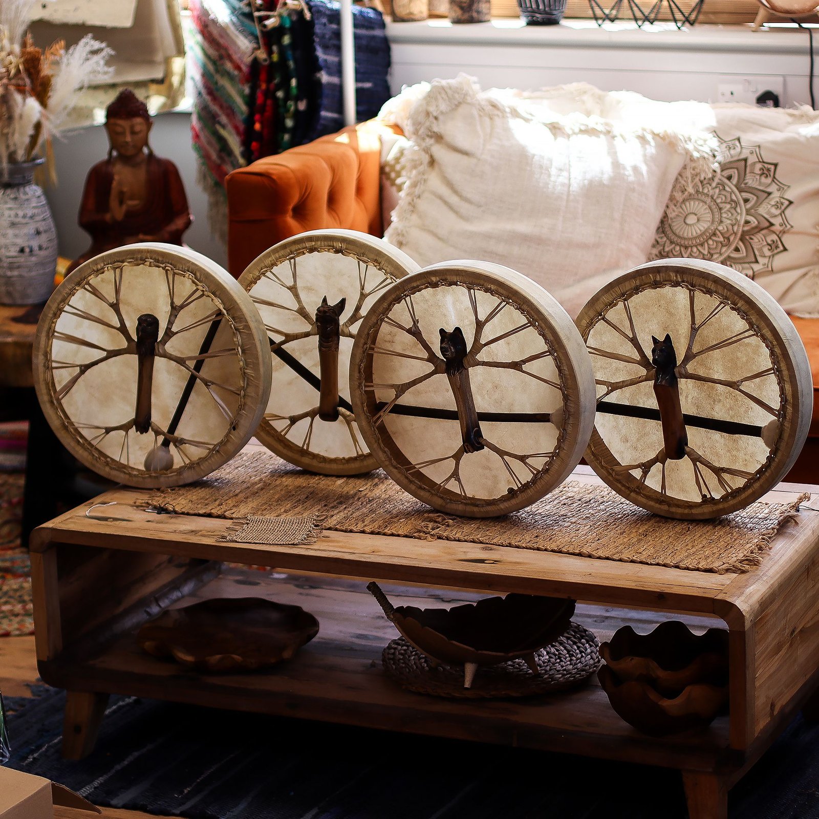 Spirit of the Bear - Shaman Drum & Stick- Tunable - 40cm - Billede 2
