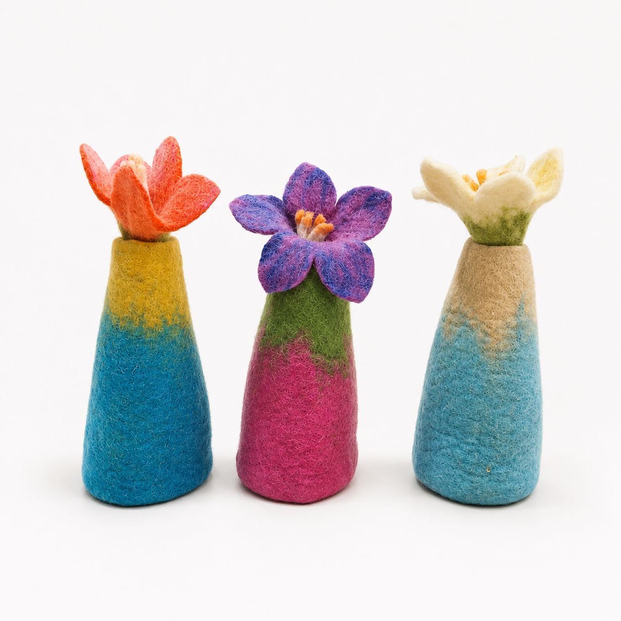 Filtblomstervaser - Sæt med 3 Assorterede Design - Billede 5