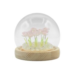 Blomster Glow Havekuppel - 10 Pink Roser - LED USB