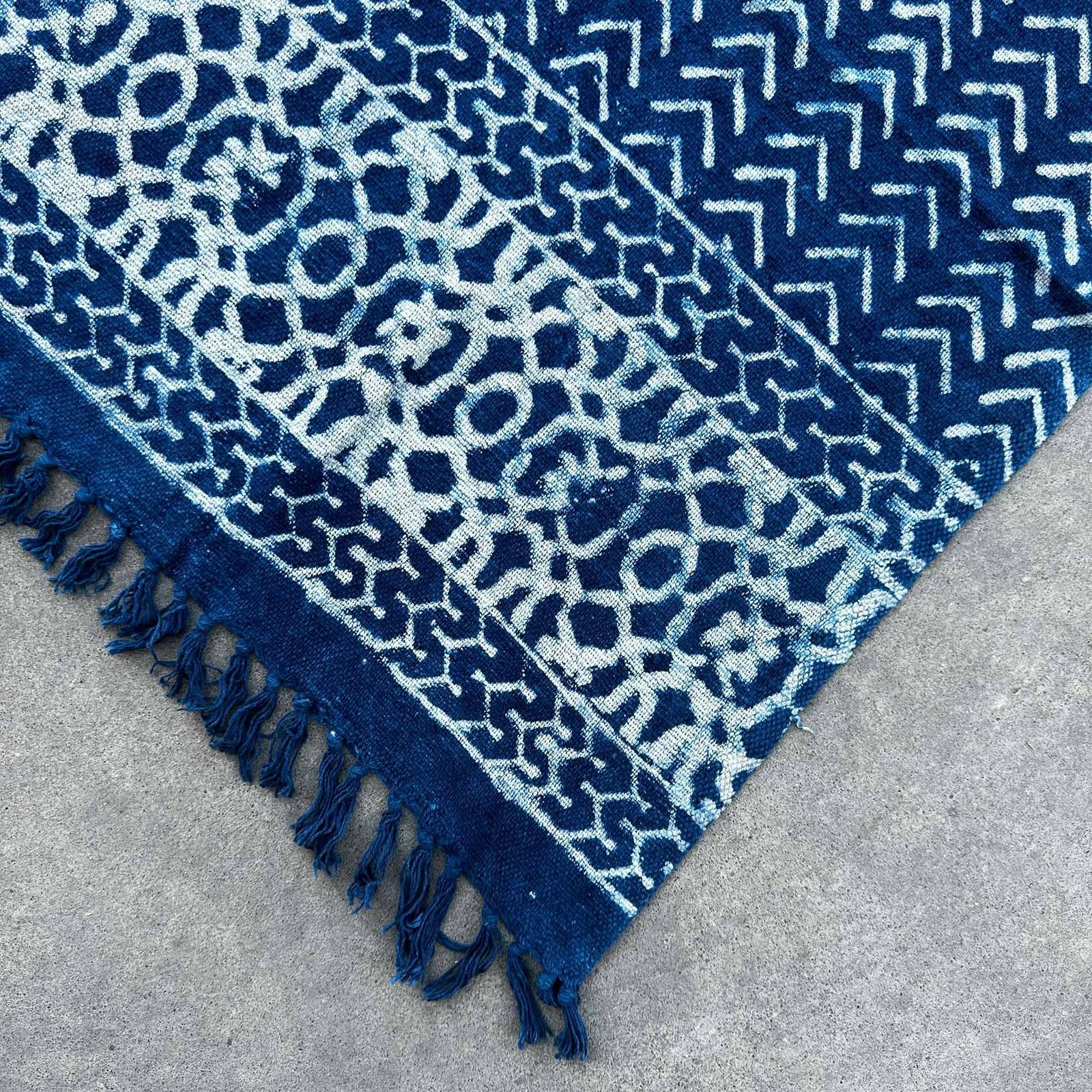 Håndlavet indigo plaid - 170x120cm - Seedha pile - Billede 3