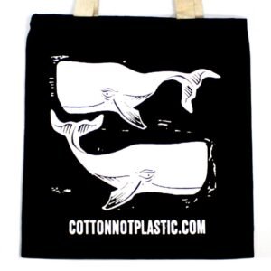 Stor Sort 8oz Bomuldspose 38x42cm - HVALER - HVID