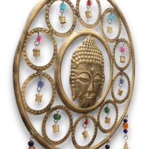 Indiske Klokkespil - Stort Buddha Ansigt 15 Klokke Klokkespil - 36cm