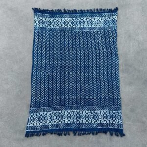 Håndlavet indigo plaid - 170x120cm - Seedha pile
