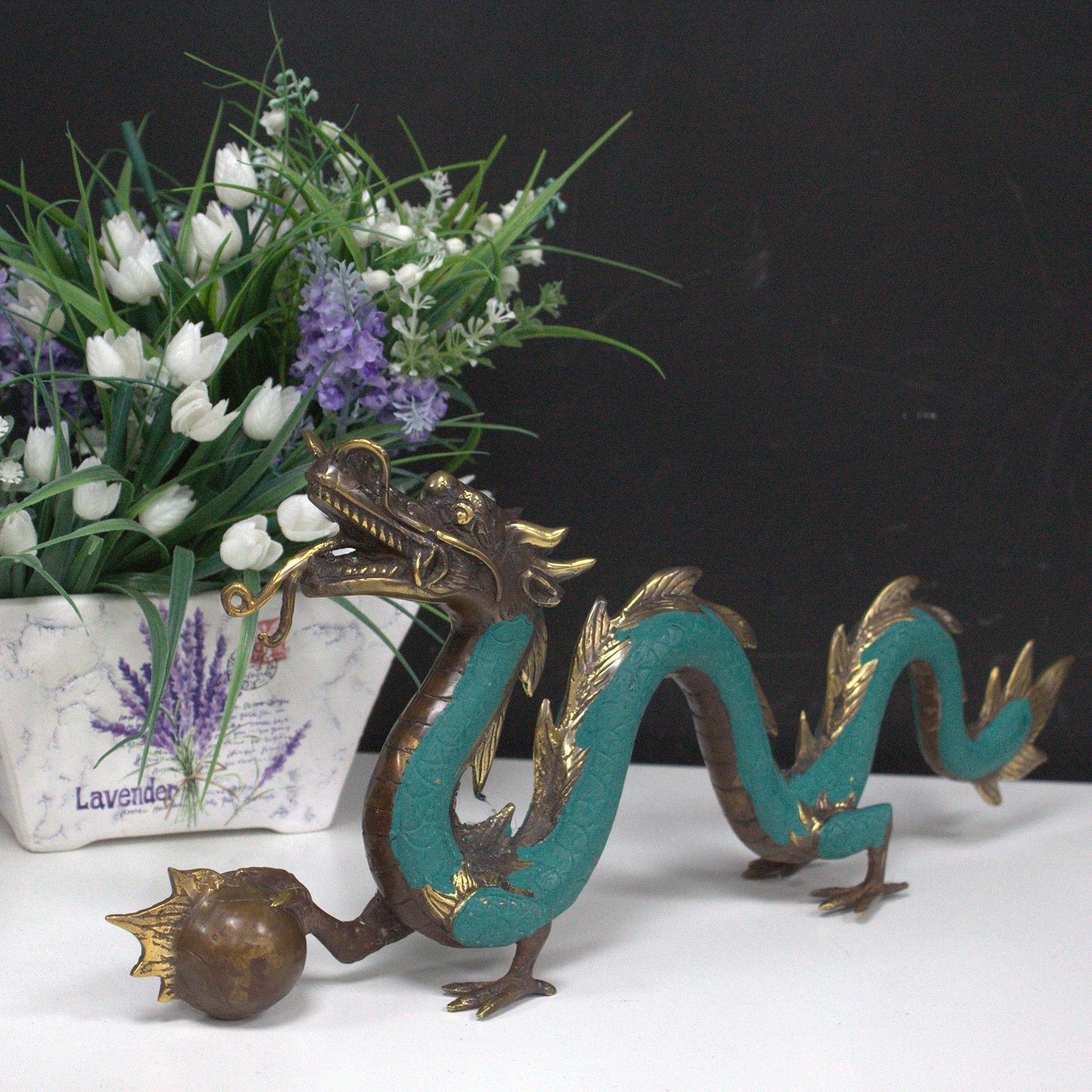 Feng Shui - Mellemstor Drage med Kugle - 27cm - Billede 3