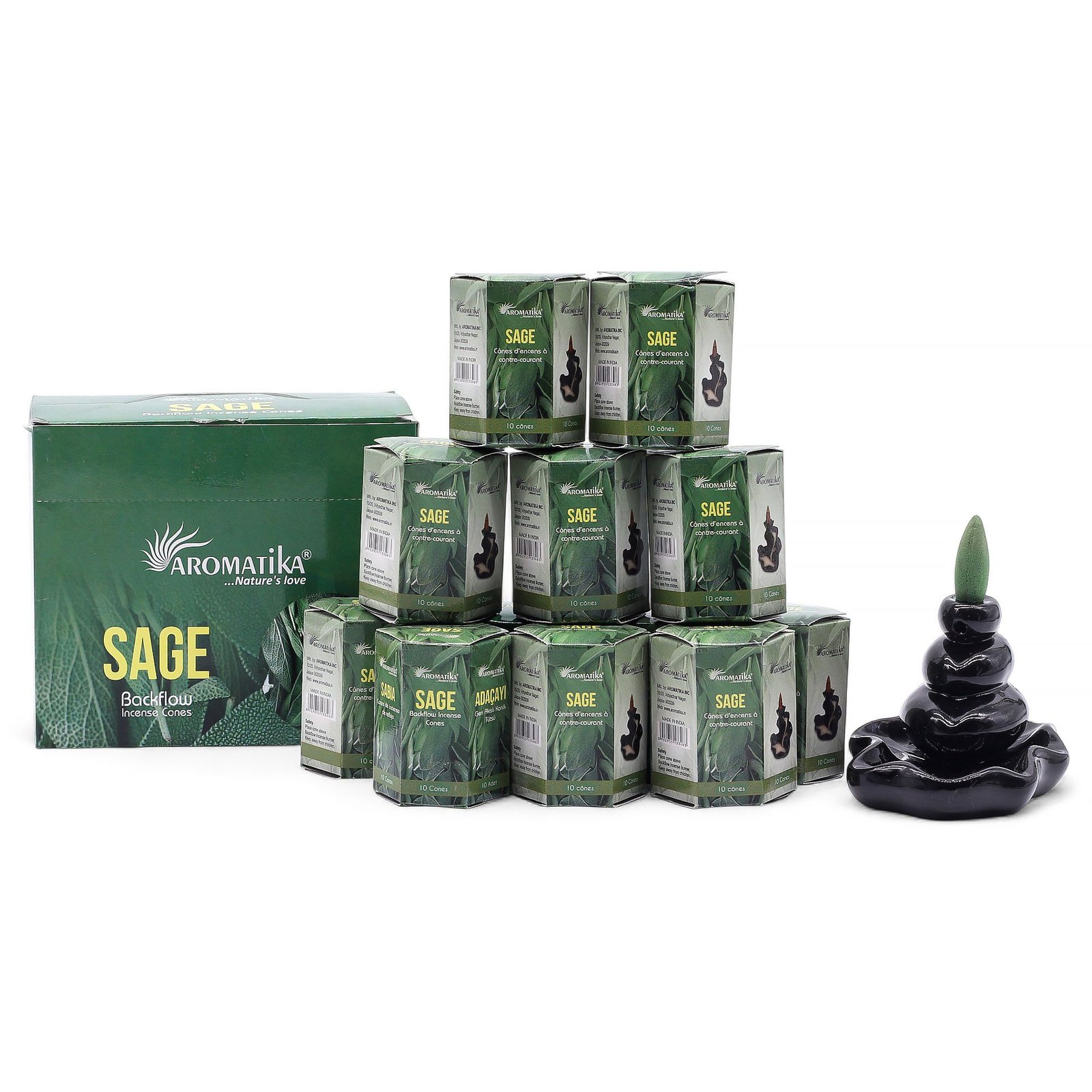 Masala Backflow Røgelse, 10 stk. - Salvie - Billede 6