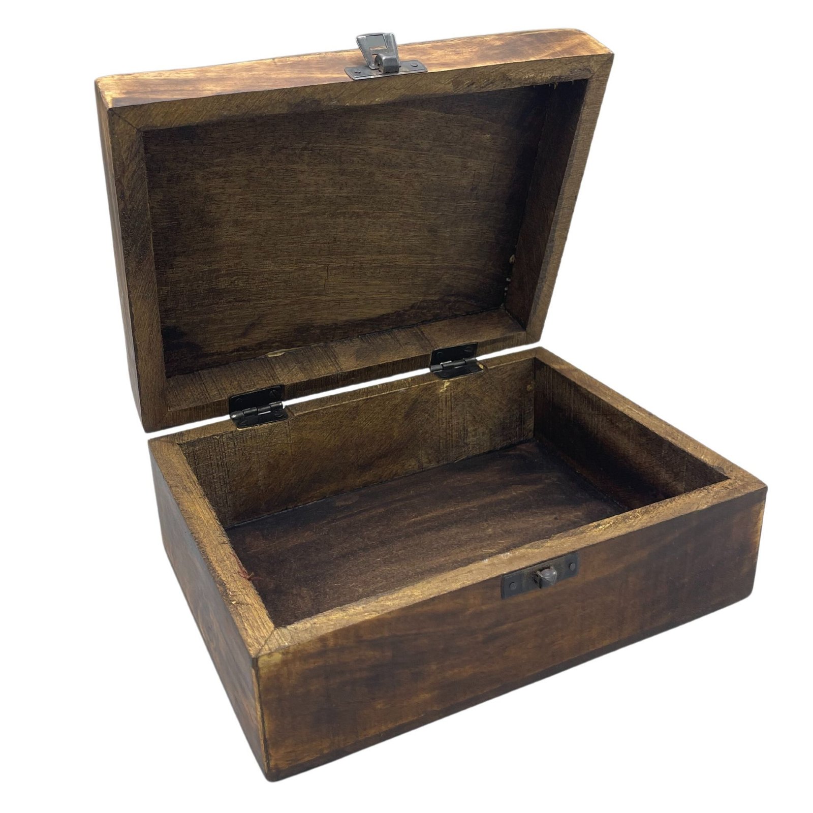 Stor Keramikglaseret Træboks - 20x15x7.5cm - Blå Stjerner - Billede 2